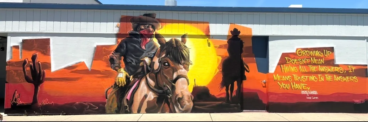 MAMMXTH horse and rider mural